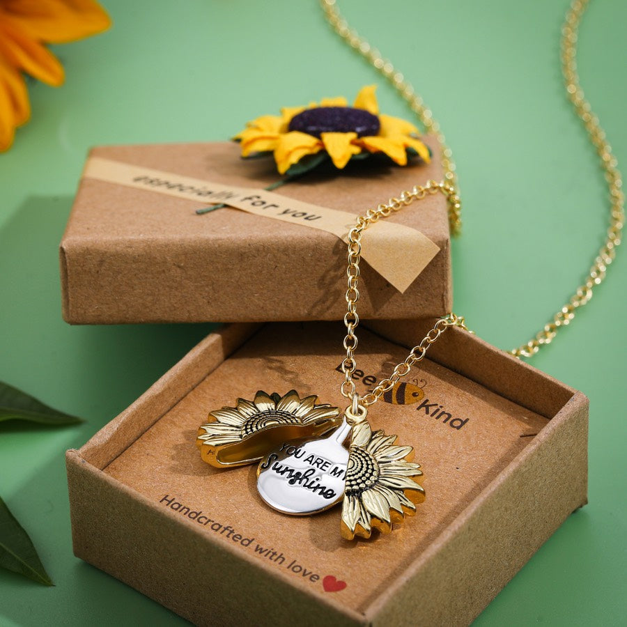 Collier tournesol "you are my sunshine"