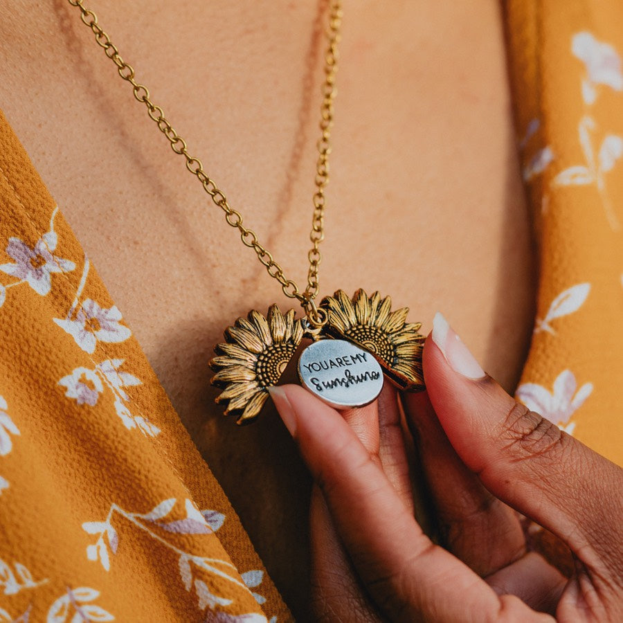 Collier tournesol "you are my sunshine"