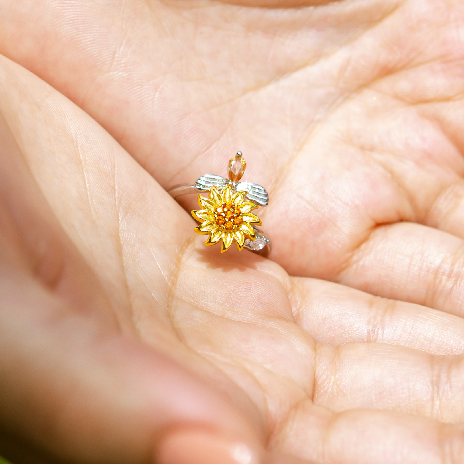 Bague Tournesol Rotatif