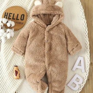 Newborn Baby Rompers Spring Autumn Warm Fleece Baby Boys Costume Baby Girls Clothing Animal Baby Pajamas Hooded Jumpsuits 0-1Y