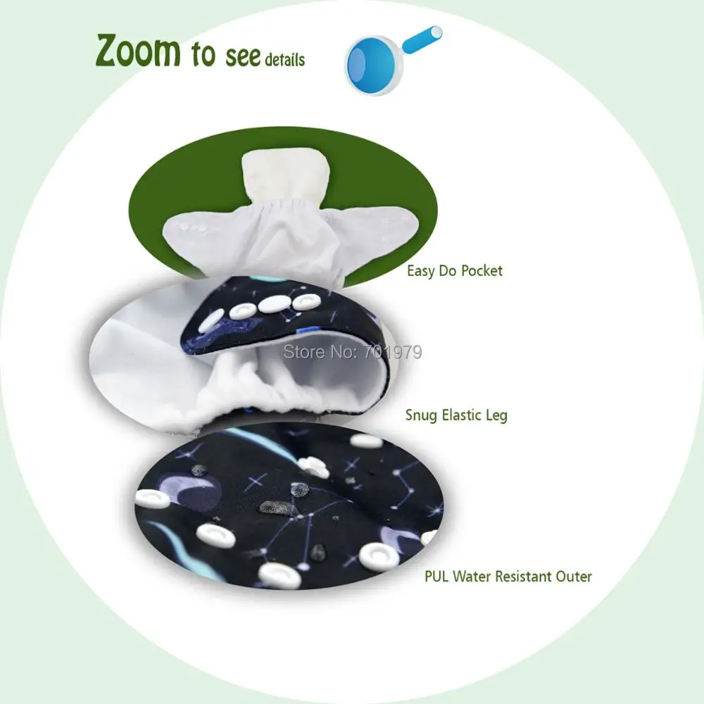 U Pick ALVABABY Cloth Diapers Baby Eco-friendly Modern Cloth Nappy for Baby 3-15kg with 1pc Diaper Insert - Image 4