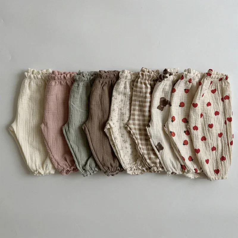 MILANCEL Summer Baby Casual Pants 0-3T Girls Cute Thin Print Bear Floral Trousers Children Boys Loose Mosquito Resistant Pants - Image 4