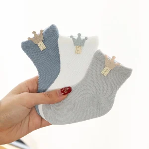 3Pairs/set Baby Girl Boy Socks Newborn Summer Mesh Thin Infant Toddler Socks For Girls Boys Solid Casual Children Sock 0-5Years