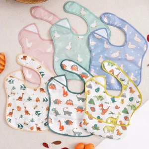 3 Pack Baby Bibs with Reversible Pocket, SuperBib Baby and Toddler for 6-24 Months, Essential Must Have for Eating