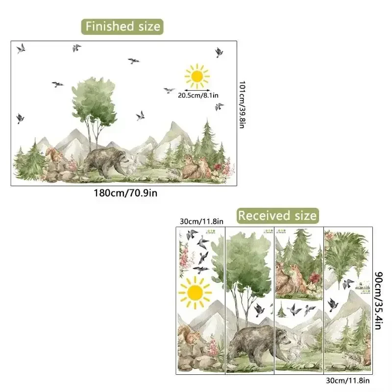 Cute Woodland Animals Are Learning Wall Stickers for Kids Room Wallpaper for Children Bedroom Living Room Nursery Decoration - Image 6