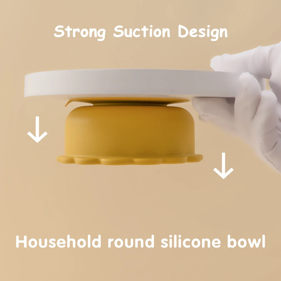 1PC Baby Silicone Bowl Cute Cartoon Lion Shape Baby Tableware Solid Color Baby Food Storage BPA Free Suction Baby Meal Tray - Image 5