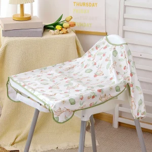 Elinfant Long Sleeve Baby Bibs Waterproof Feeding Eating Bibs Playing Painting Aprons Washable Coverall Highchair Cover