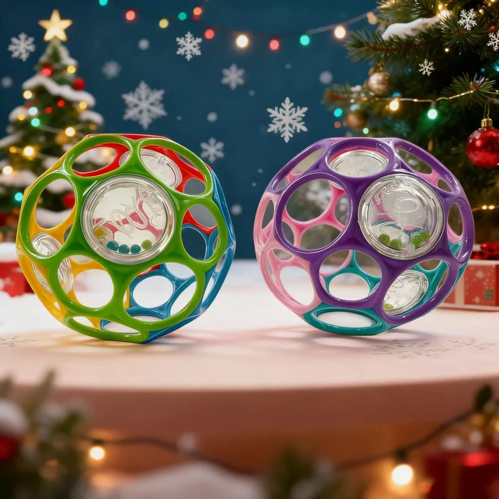 Soft Baby Grasping Ball Rattles with Bell Ball Early Education Educational Sensory Toy Random Color)