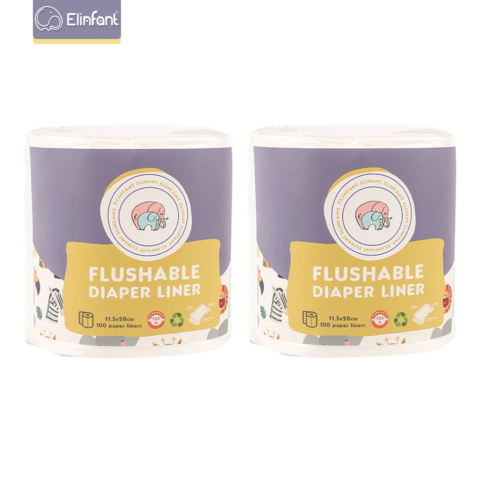 Elinfant 2 rolls disposable bamboo flushable baby diaper nappy liner Biodegradable bamboo liner free shipping#SMT007# - Image 2
