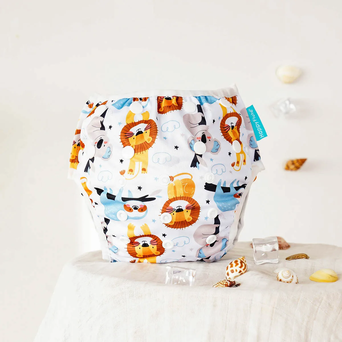 HappyFlute 1PCS Animal Prints Baby Waterproof Cloth Diapers Pool Pant Swimming Diaper Cover Washable&Adjustable Diaper - Image 6