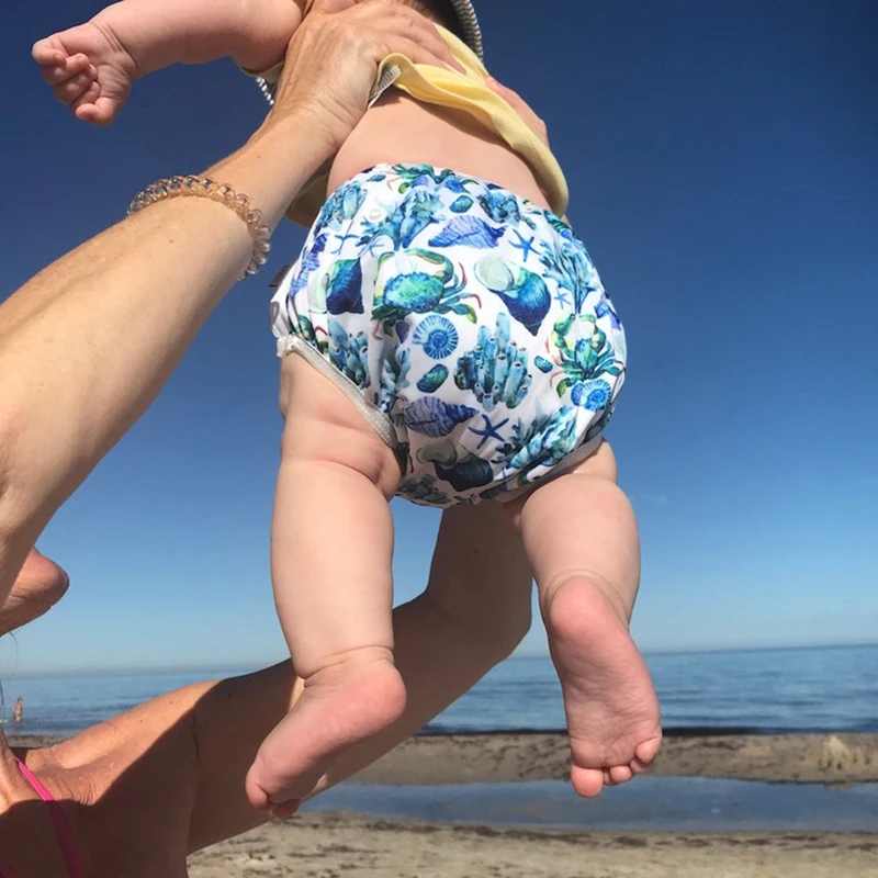 1PC ALVABABY Baby Swim Diaper Reusable Swim Nappy for Swimming Lessons Adjustable Fashion Swimsuit for Baby Under 8 Months - Image 5
