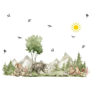 Cute Woodland Animals Are Learning Wall Stickers for Kids Room Wallpaper for Children Bedroom Living Room Nursery Decoration