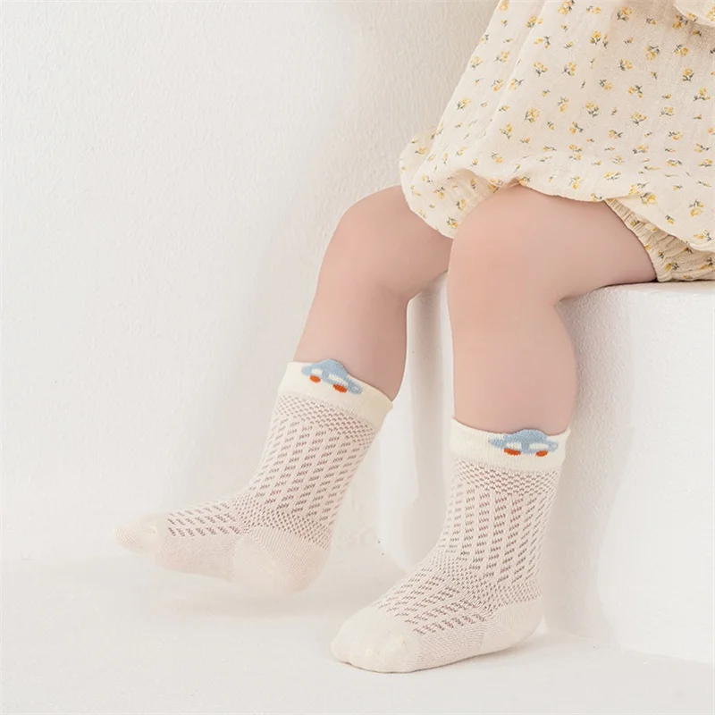 3 Pairs/lot Newborn Socks For Girl Boy 0-5 Yrs Summer Thin Cotton Mesh Infant Baby Boneless Short Sock Cute Clothing Accessories - Image 4