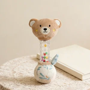 Soft baby Cartoon Bear Rattle,fluffy Hand Grip Baby Toys Winter Autumn Warm Sound Rattle Baby Toys Stuffed Animal Rattle Gifts