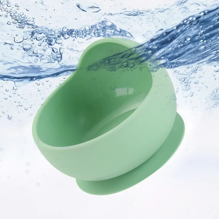 High Quality Spill-Proof Silicone Feeding Bowl Baby Dishes Kid Dinner Spoon Food Grade Silicone Baby Silicone Tableware - Image 3