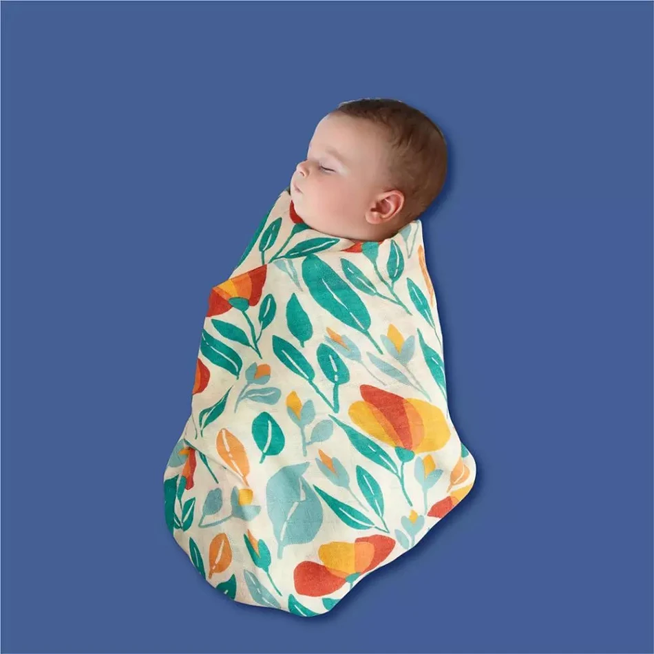 Elinfant Rainbow Color 100% Cotton 4PCS Gift Set Popular Muslin Swaddle Blankets Bamboo Cotton Newborn Baby Bath Towel Wrap - Image 5