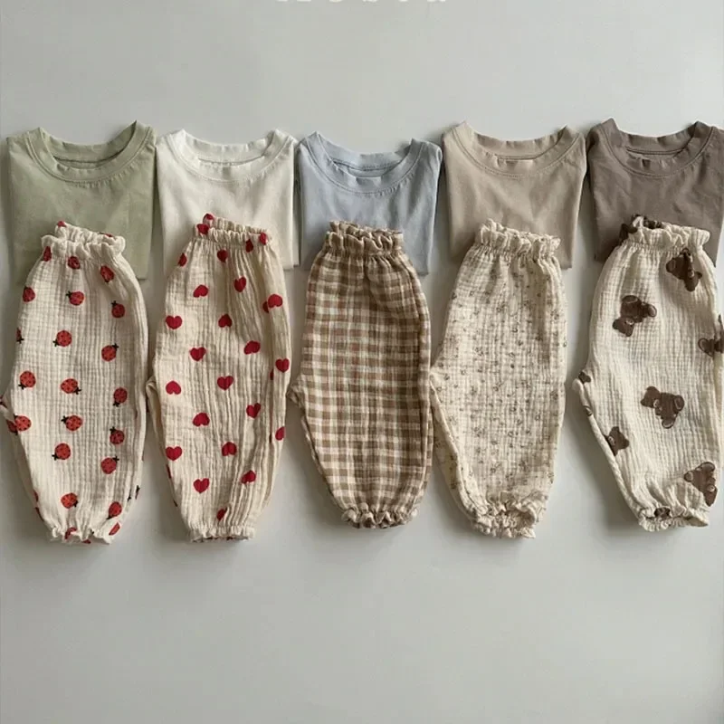 Soft Muslin Clothes Pants Pantalons Capris Organic Cotton Baby Pants Newborn Toddlers Autumn Spring Summer Winter Cute Print - Image 3