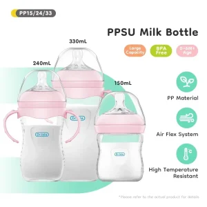 Newborn Baby Bottle 150/240/330ML Baby PP Bottle with Handle Milk BottleFeeding Baby Bottles Newborn Feeding Supplies BPA-FREE